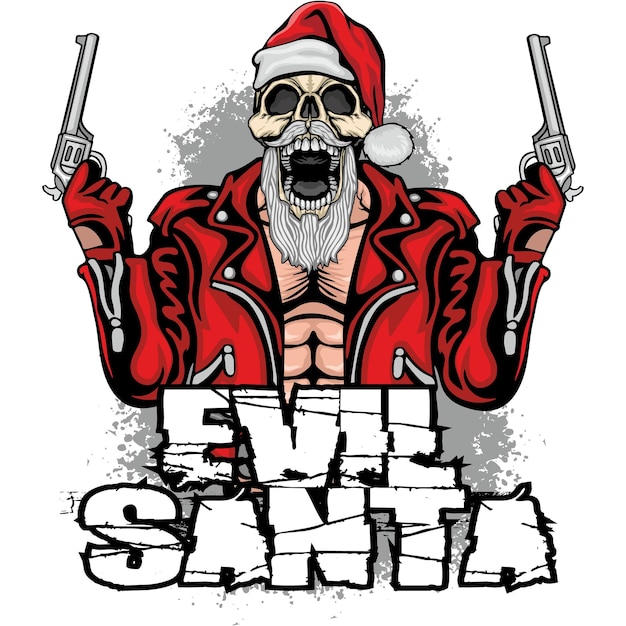 Papá Noel malvado, camisetas de diseño vintage grunge