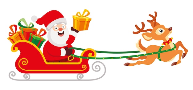 Papá Noel montando un trineo
