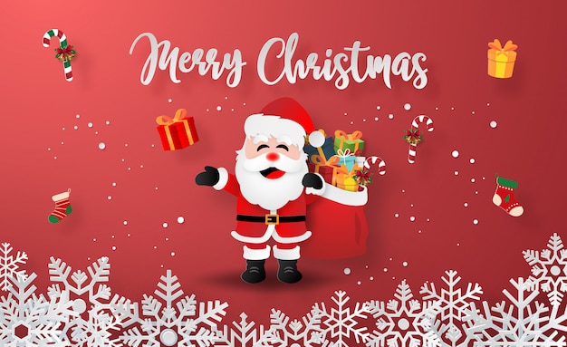 Papá Noel con regalos de navidad