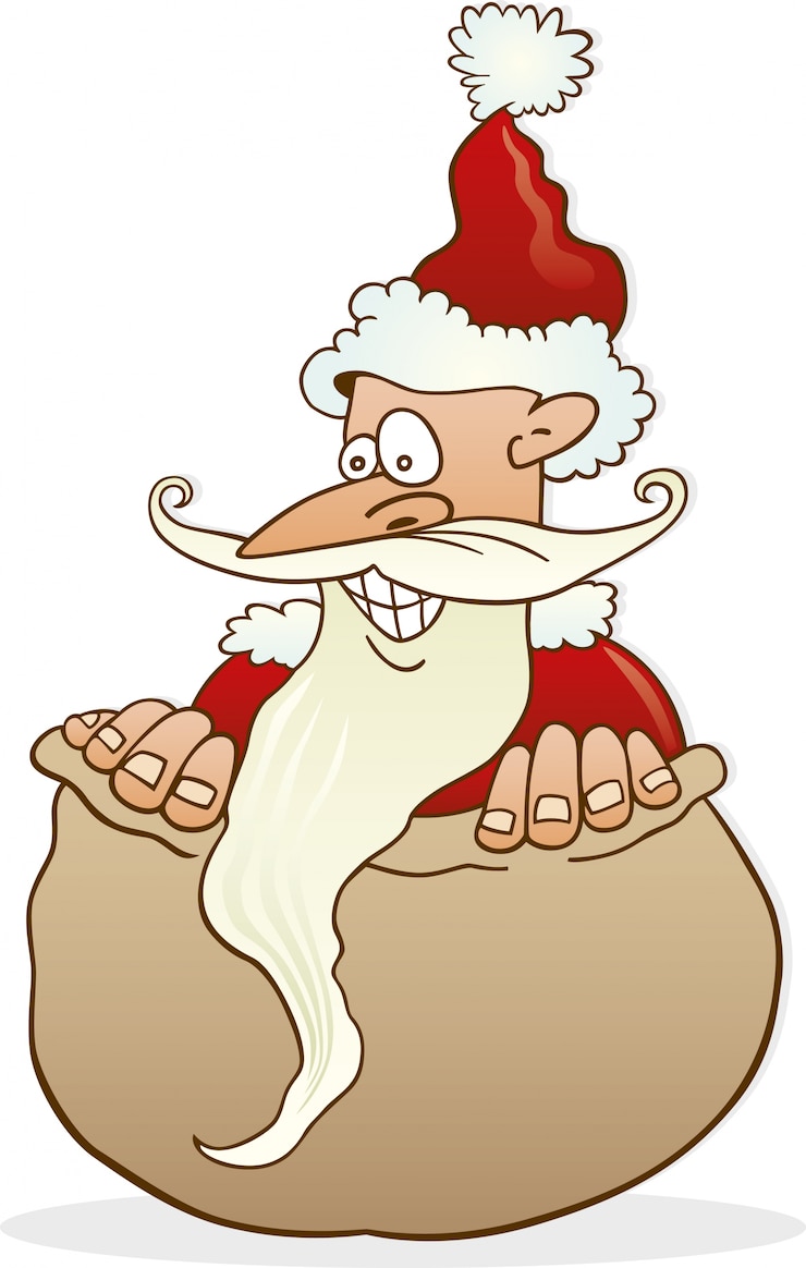 Vector papá noel en saco
