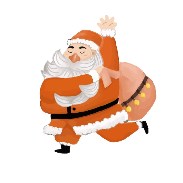 Vector papa noel con su paquete