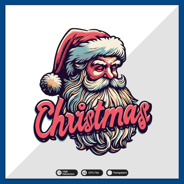 Vector papá noel con el texto de navidad debajo