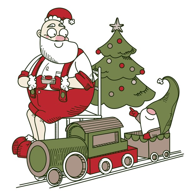 Papá Noel y el tren