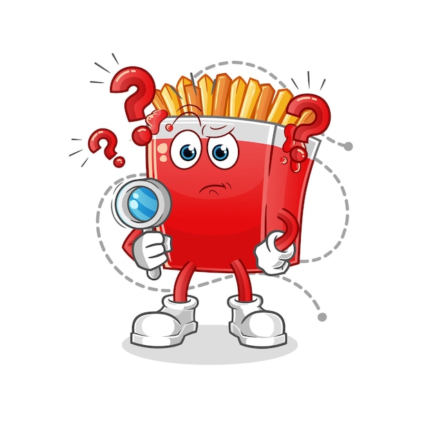 Papas fritas buscando ilustración. vector de caracteres