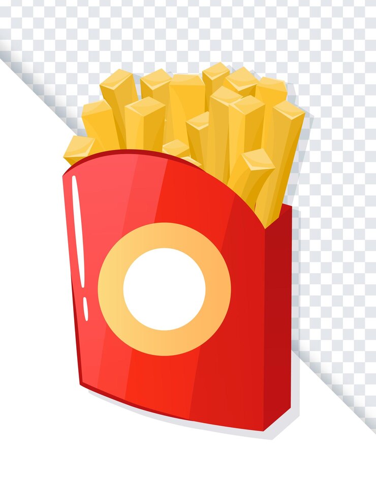 Vector papas fritas en una ilustración de vector de caja roja