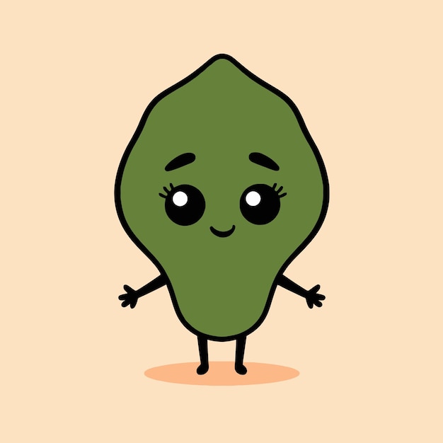 Papaya de dibujos animados con expresión feliz