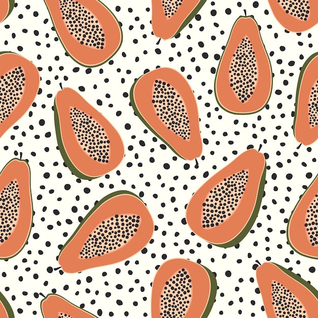 Papaya frutas de patrones sin fisuras