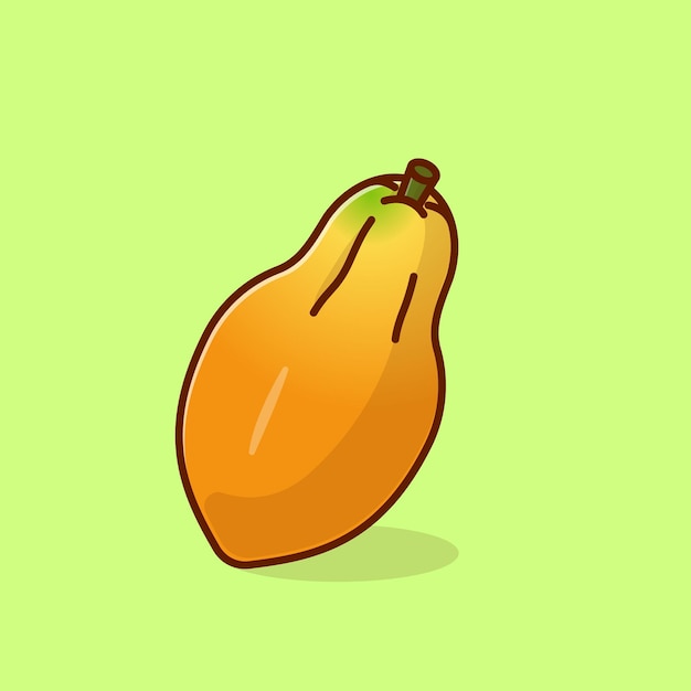 Papaya simple dibujos animados vector ilustración fruta naturaleza concepto icono aislado