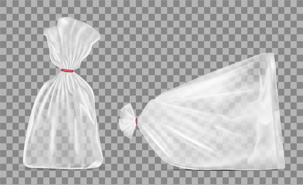 Papel de aluminio en blanco transparente o embalaje de papel Bolsita para pan café dulces galletas y regalo