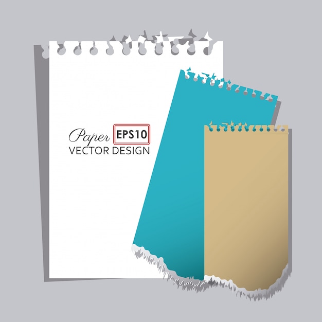 Vector papel, apuntes y hojas.