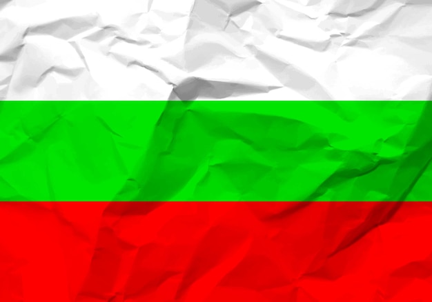 Papel arrugado bandera de Bulgaria