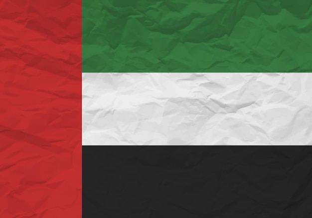 Papel arrugado de la bandera de los Emiratos Árabes Unidos