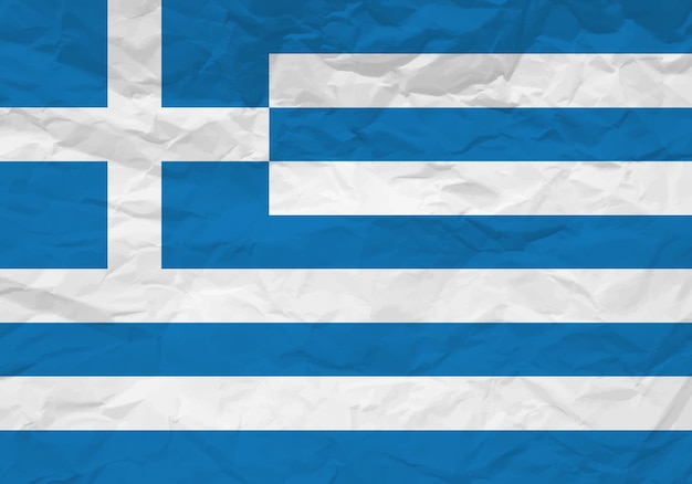 Papel arrugado de la bandera de grecia