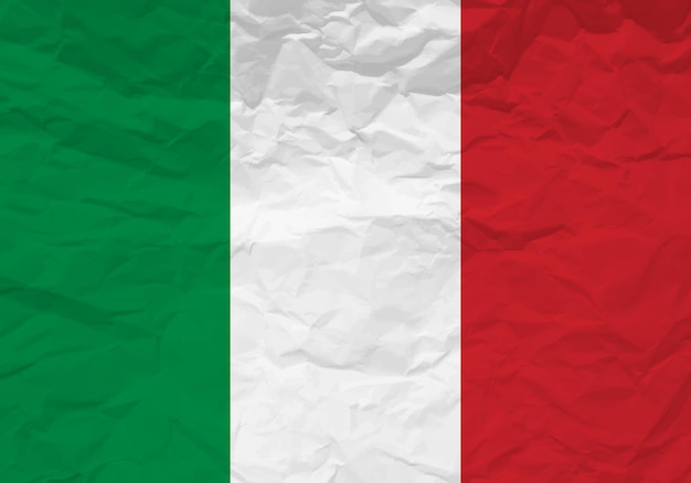 Vector papel arrugado de la bandera de italia