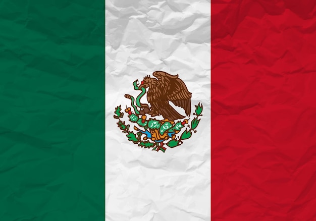 Papel arrugado de la bandera de México