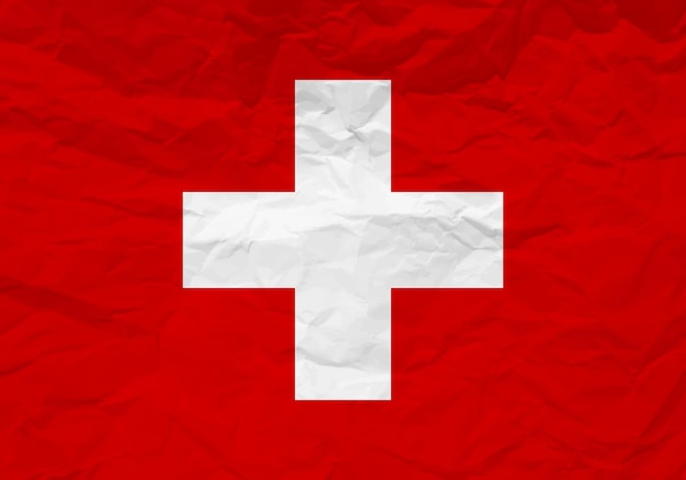 Papel arrugado bandera suiza