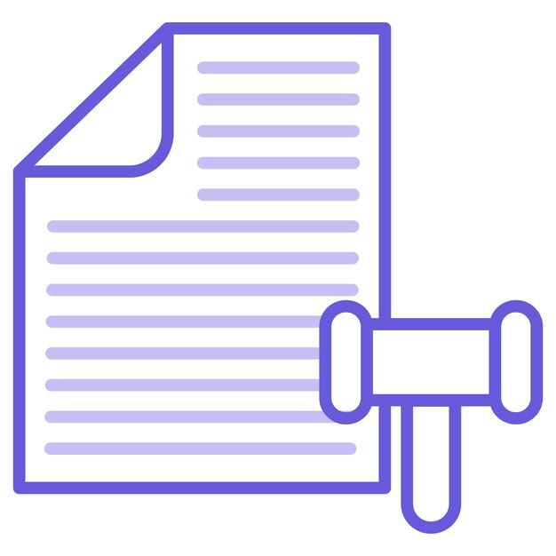 un papel azul y púrpura con una imagen de un documento en él