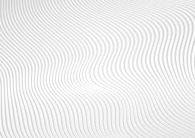 Papel blanco 3D refractado ondas curvas Abstracto papel gris claro corte de fondo ondulado elegante diseño geométrico vectorial