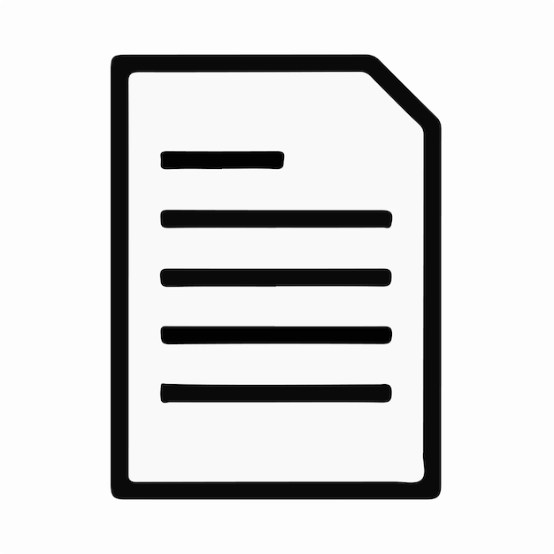un papel blanco y negro con un contorno negro que dice un documento