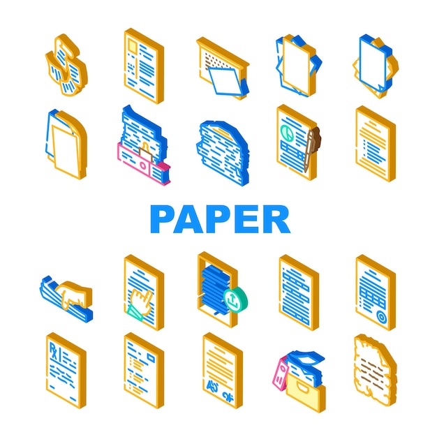 Papel blanco rasgado iconos vacíos conjunto vector hoja página grunge banner rasgado sombra rip nota resumen cartón mensaje papel blanco rasgado vacío isométrico ilustraciones de signos