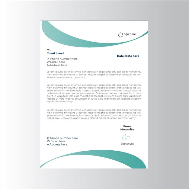 papel de carta moderno y limpio de la empresa