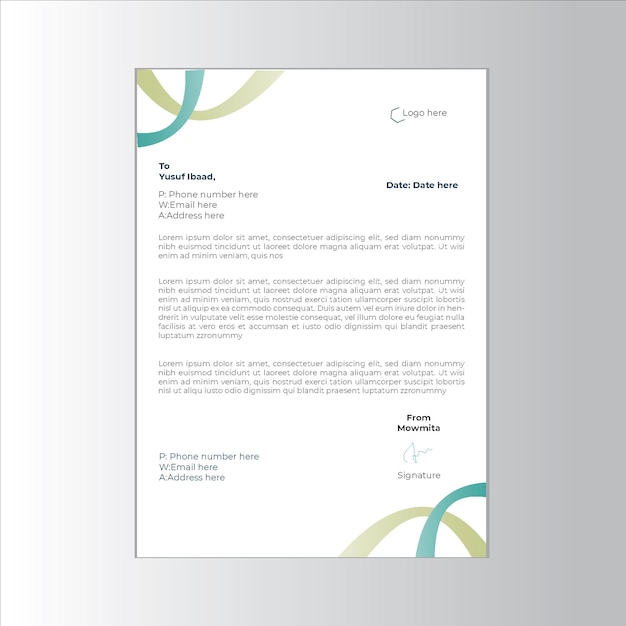 papel de carta moderno y limpio de la empresa