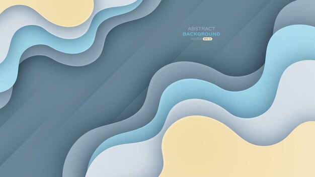 Papel de color abstracto cortado con fondo de capas onduladas Objetos de flexión suaves en capas 3d realistas