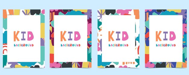 papel cortado en forma de fondo con colorido vector de ilustración para diseño de niño vertical a4