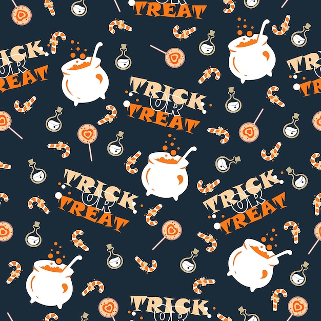 Papel digital de patrones sin fisuras de halloween Vector Premium