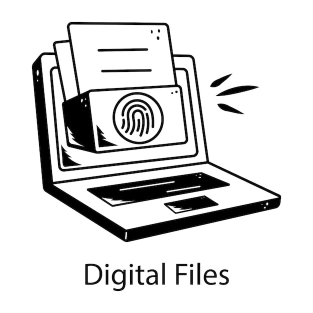 un papel digital que tiene archivos digitales escritos en él