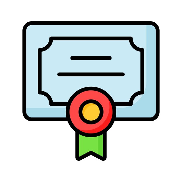 Papel de documento autorizado con una insignia que representa el icono conceptual del certificado