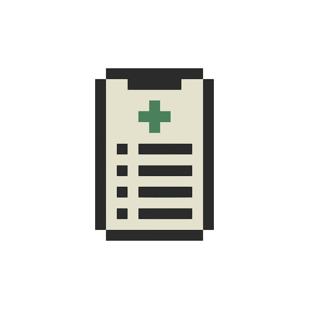 papel de documento médico arte de píxeles