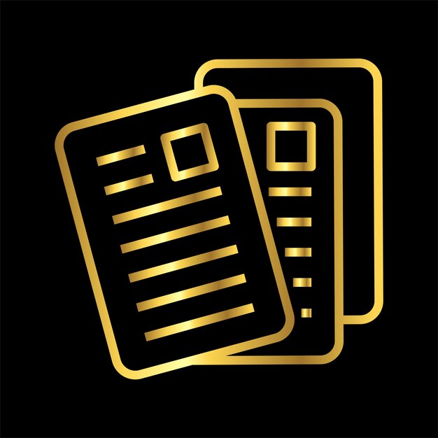 papel dorado icono de documento plantilla vectorial logotipo colección de moda diseño plano
