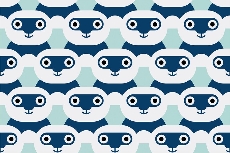 Vector papel de embalaje de animales bonito con fondo de patrón sin costuras