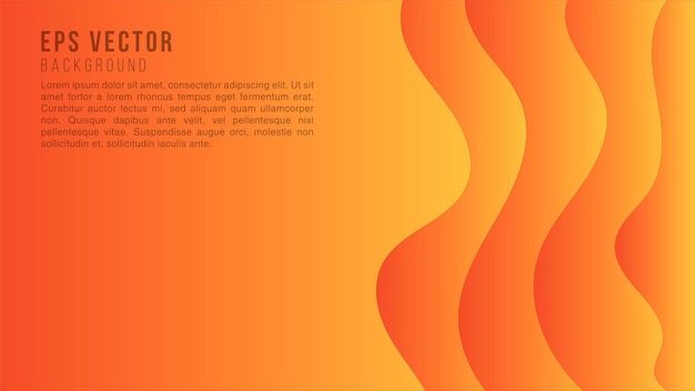 Papel de fondo de texto abstracto de papercut naranja cortado degradado de rojo a amarillo