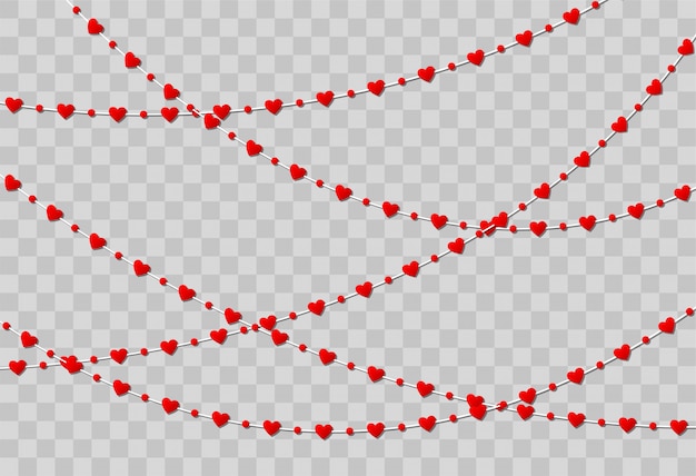 Papel en forma de corazón rojo aislado en transparente