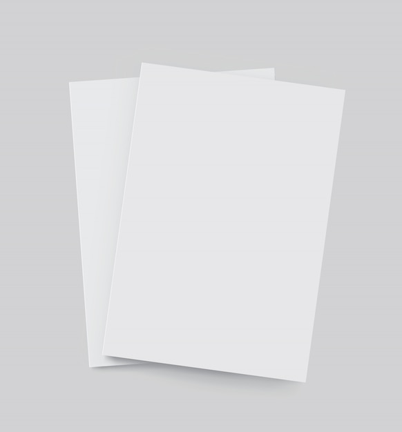 Papel de formato a4 de vector con sombras