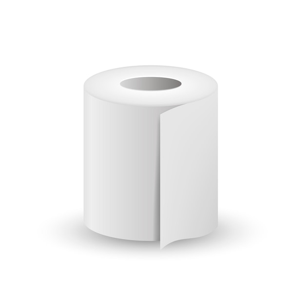 Papel higiénico aislado sobre fondo blanco Ilustración vectorial