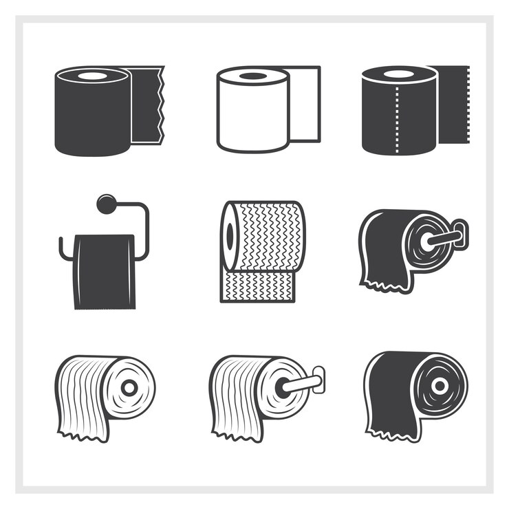 El papel higiénico es un paquete de silueta de clipart vectorial