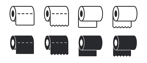 Vector papel higiénico rollo de pañuelo artículos de higiene icono símbolo del baño