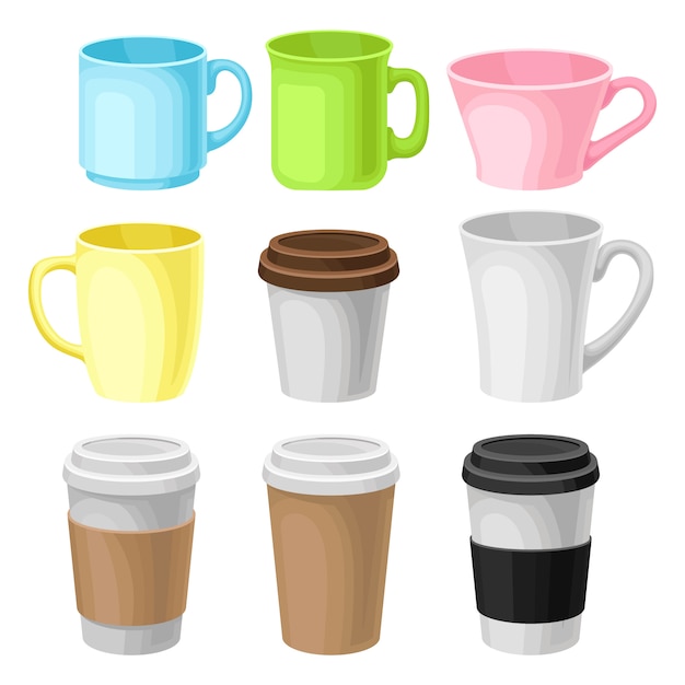 Papel para llevar la plantilla de envasado de la taza de café Ilustración sobre un fondo blanco