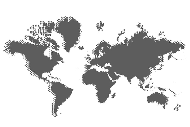 Papel de mapa mundial Mapa político del mundo sobre un fondo gris