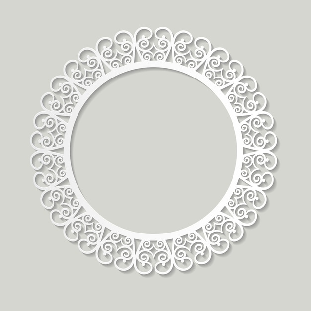 Papel de marco de filigrana cortado. Diseño vintage barroco.