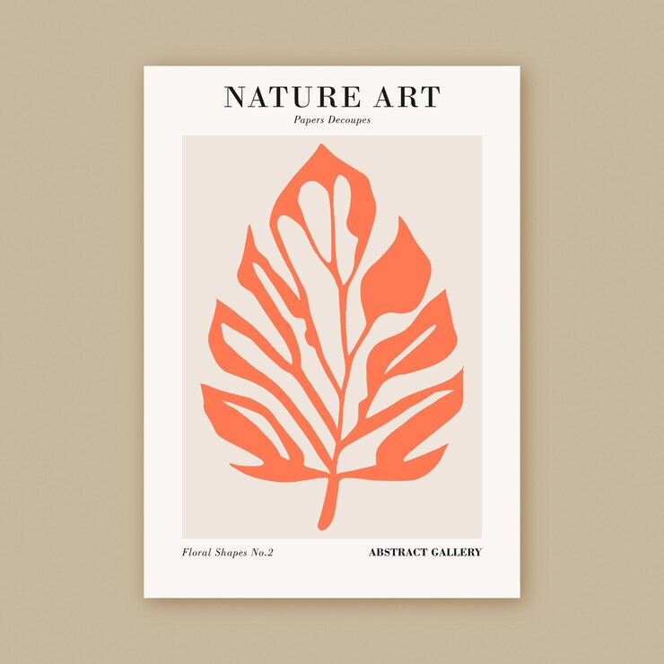 Vector papel moderno naturaleza composición imprimible estilo matisse lámina artística