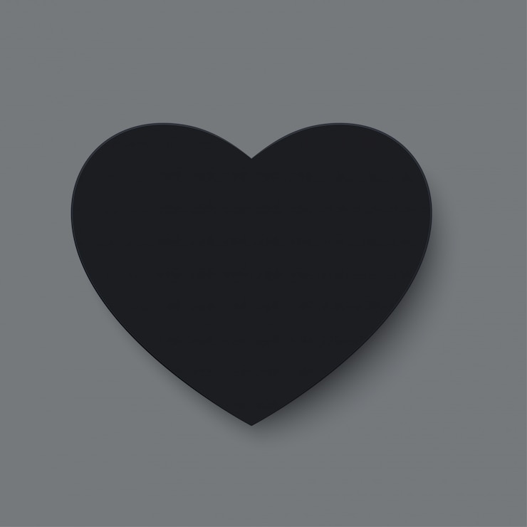 Vector papel negro cortado corazón de amor para el día de san valentín o cualquier otra tarjeta de invitación de amor