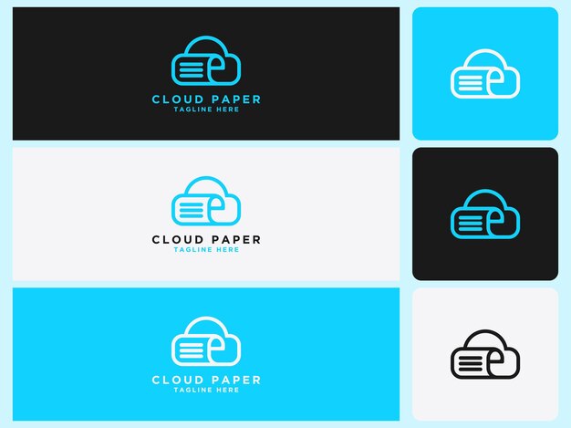 Papel de nube con logotipo para bibliotecas y librerías de educación en línea