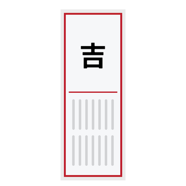 El papel Omikuji Kichi significa icono de la bendición