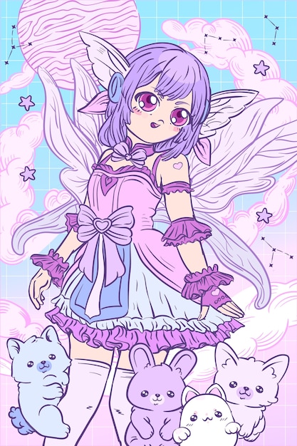 Papel de pared al estilo Kawaii