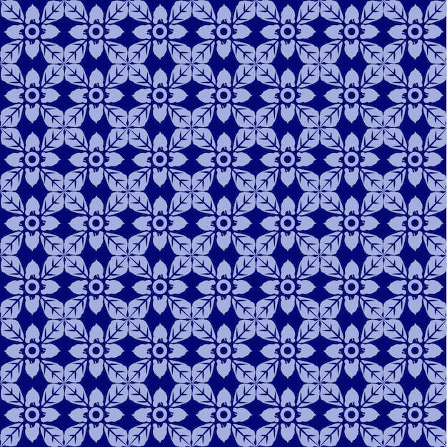 Papel de pared azul sin costuras diseño de patrón de hoja de fondo floral