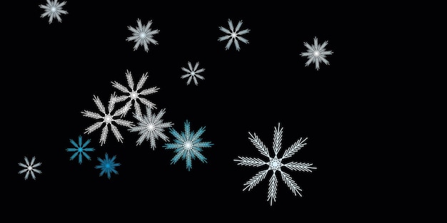 Papel de pared de copos de nieve que caen al azar Gránulos de congelación de polvo de nevada Iconos de copo de nieve de invierno
